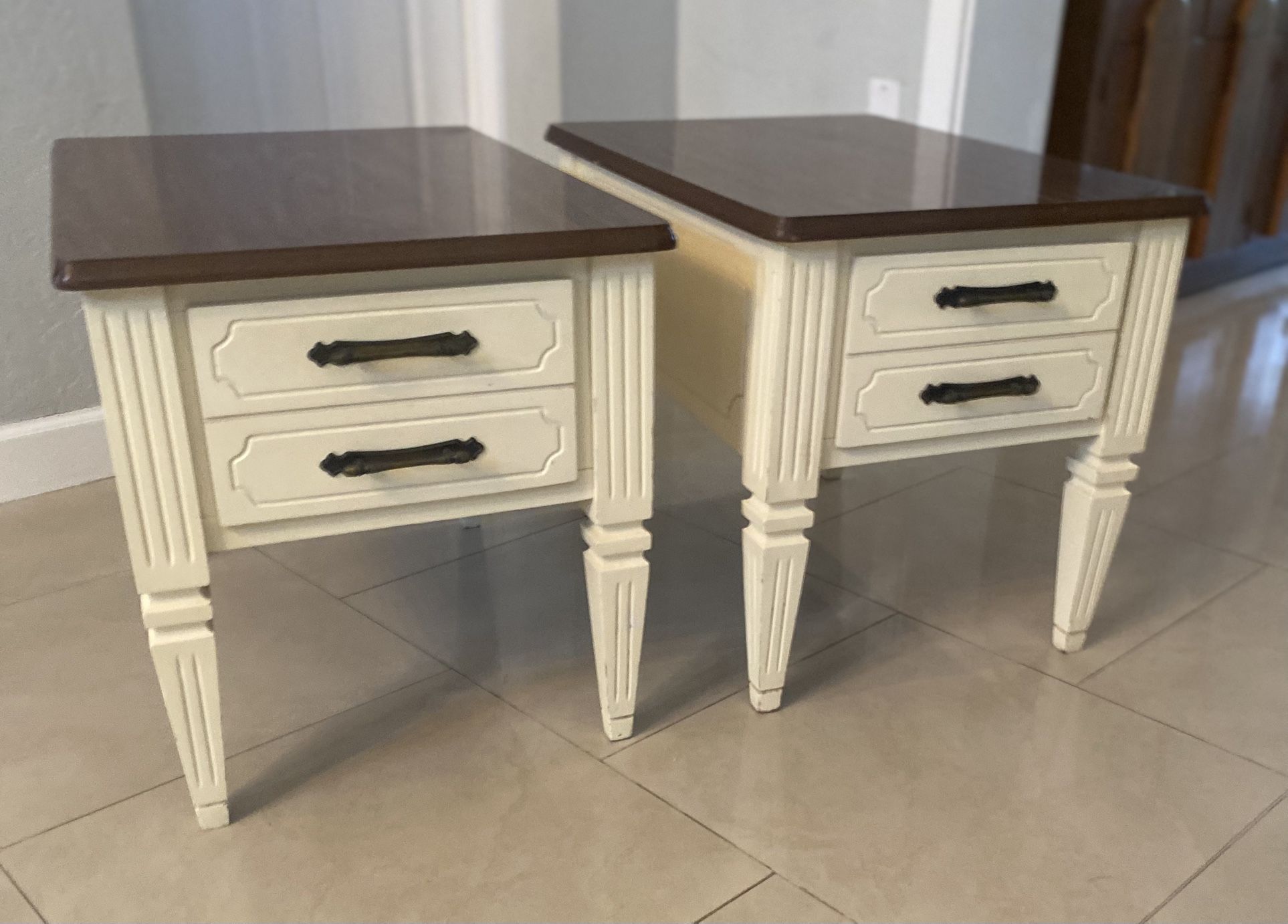 Vintage Wood End Tables - Pair (2)
