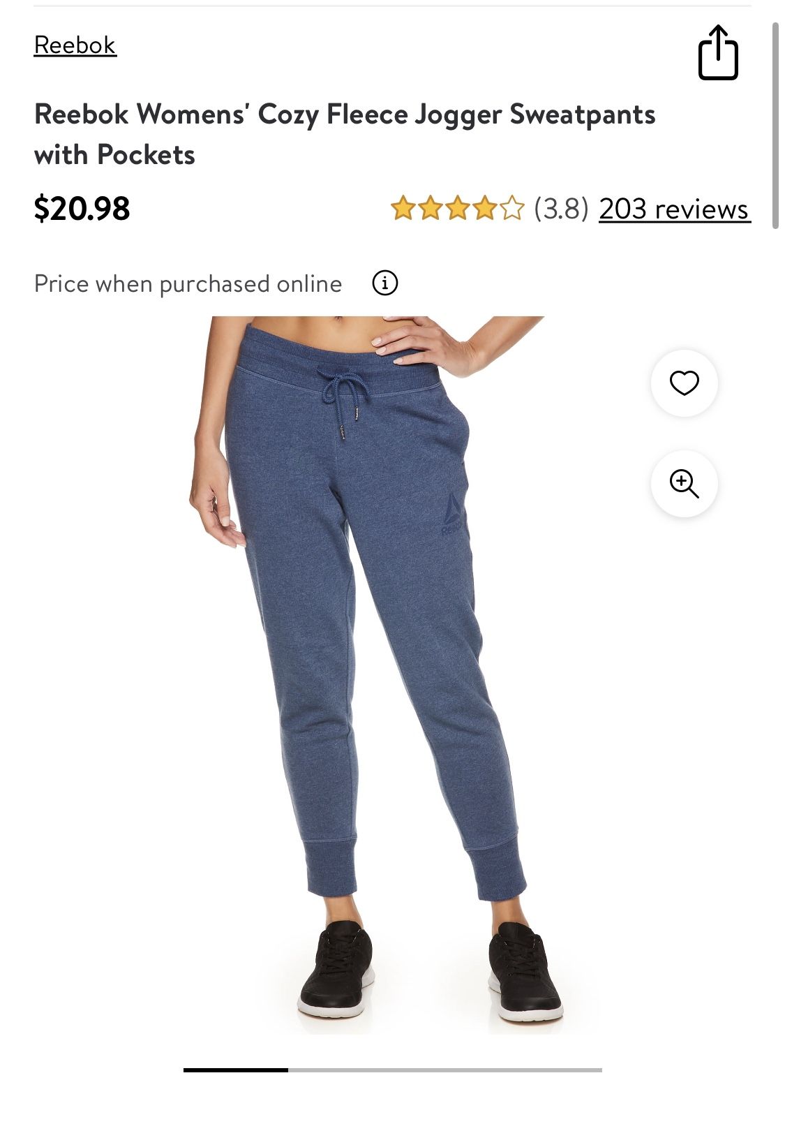 Women Cloth Reebok Jogger Pant New (Size M)