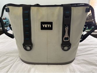 YETI Hopper 30 Soft Cooler Fog Gray Tahoe Blue Waterproof Insulated