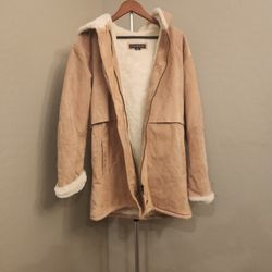 Genuine Leather Coat Womens Size Large 