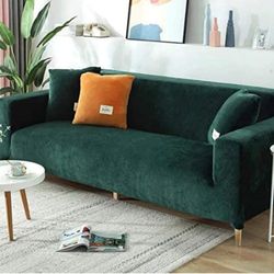 Green Velvet Sofa Cover