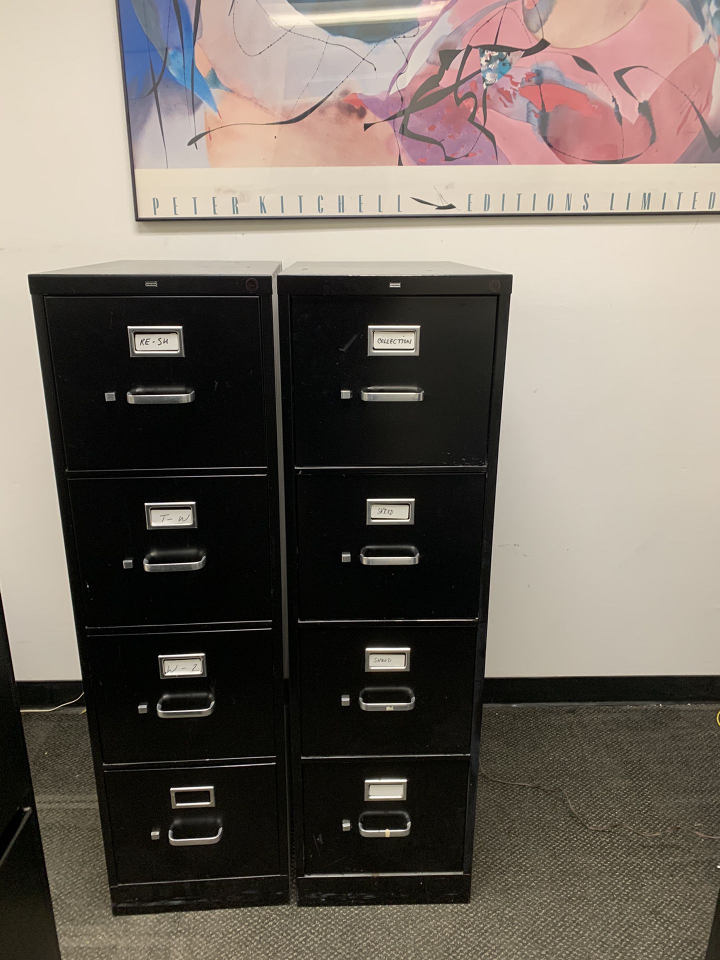 Two four drawer file cabinets