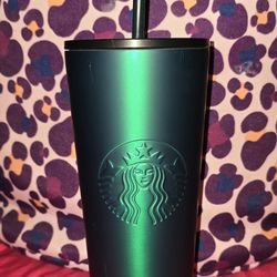 Starbucks 2023 Spring St Patrick's Green Soft Touch Stainless Steel Venti Tumbler 24oz