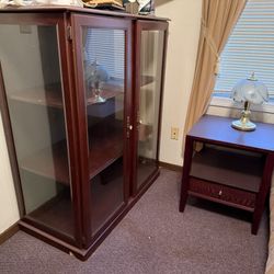 Cherry Cabinet And Nightstand 