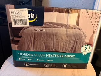 Serta plush heating blanket in grey, king size