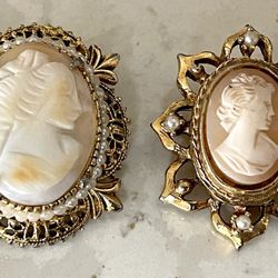 Vintage Cameo Brooch/Pendants