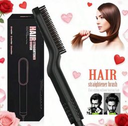 Hair straightener brush