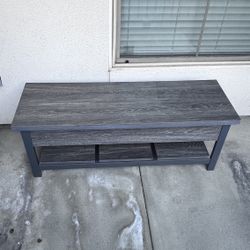 Grey Wood Storage Bench (for Indoor or Outdoor)