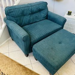  Chair and a half with ottoman