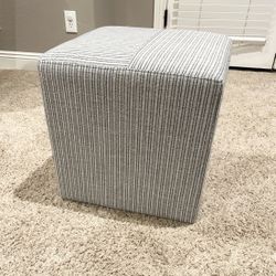 Cube Ottoman Foot Stool Blue 