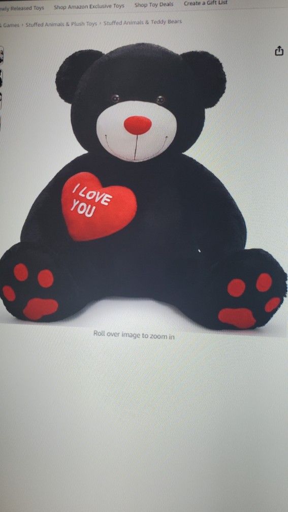 Giant Black Teddy Bear 6'