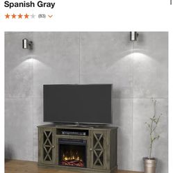 Bayport 47.50 in. Media Console Electric Fireplace TV Stand in Spanish Gray