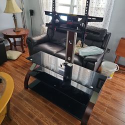 Large TV Stand With Glass Shelves