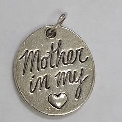 retired James Avery "Mother in my Heart" sterling silver charm