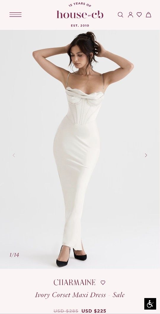 House Of CB White Dress In Size L