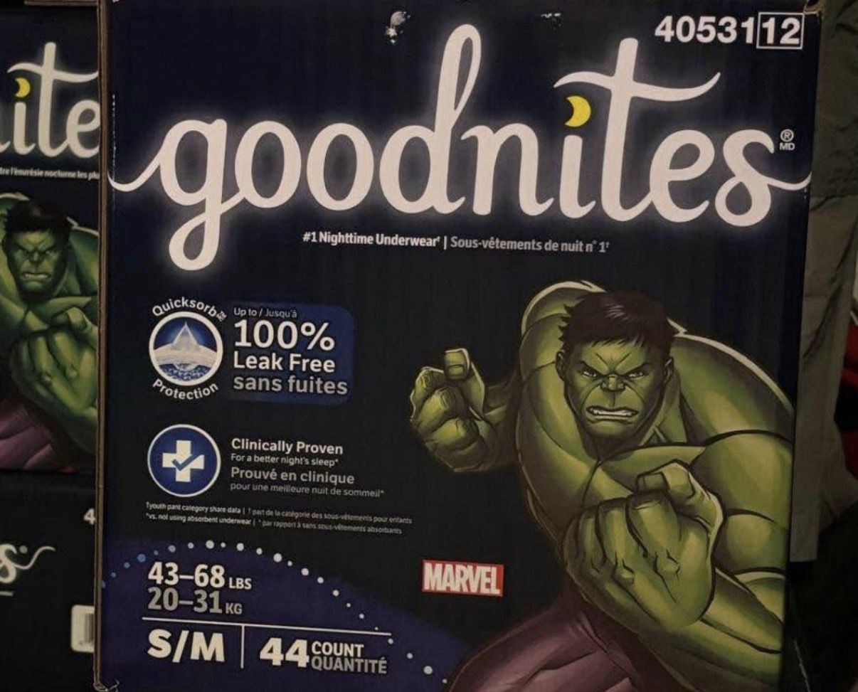 Goodnites Boys' Nighttime Underwear S/M