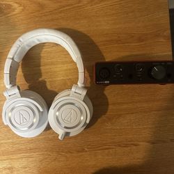 Studio Headphones And Audio Interface