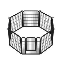 32in x 17ft Decorative Garden Fence Rustproof Folding Fencing Landscape Patio Flower Bed Animal Barrier Border for Dog Outdoor Fences Black