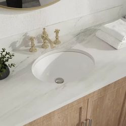 Oval Undermount Vitreous China Bathroom Sink
