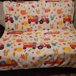 Fall Truck Scene Plush Blanket Throw