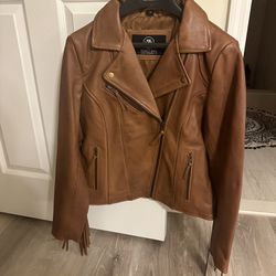 Leather Boho Fringe Coat