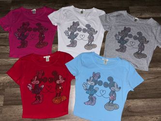 Mickey & Minnie mouse rhinestone shirt