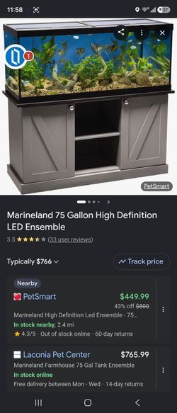 Fish tank Marineland 75 Gallon
