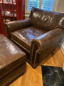 Restoration Hardware Chair and ottoman
