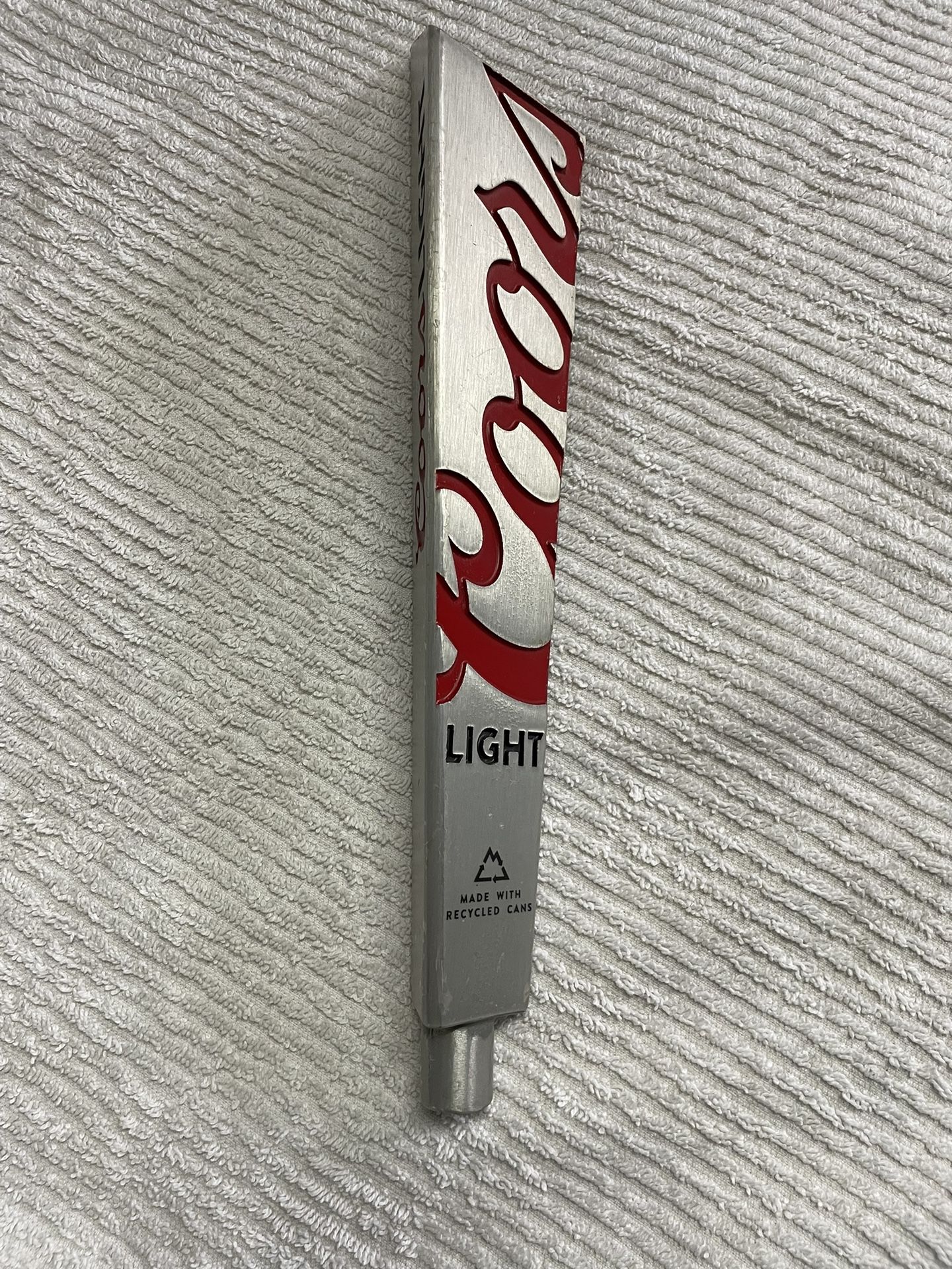 Coors light heavy metal Tap Handle 12” made from recycled cans