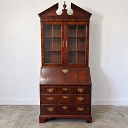 Mahogany Secretary Desk with Bookcase Top