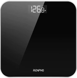 Digital Bathroom Scale, Highly Accurate Body Weight Scale with Lighted LED Display, Round Corner Design, 400 lb, Black-Core 1S