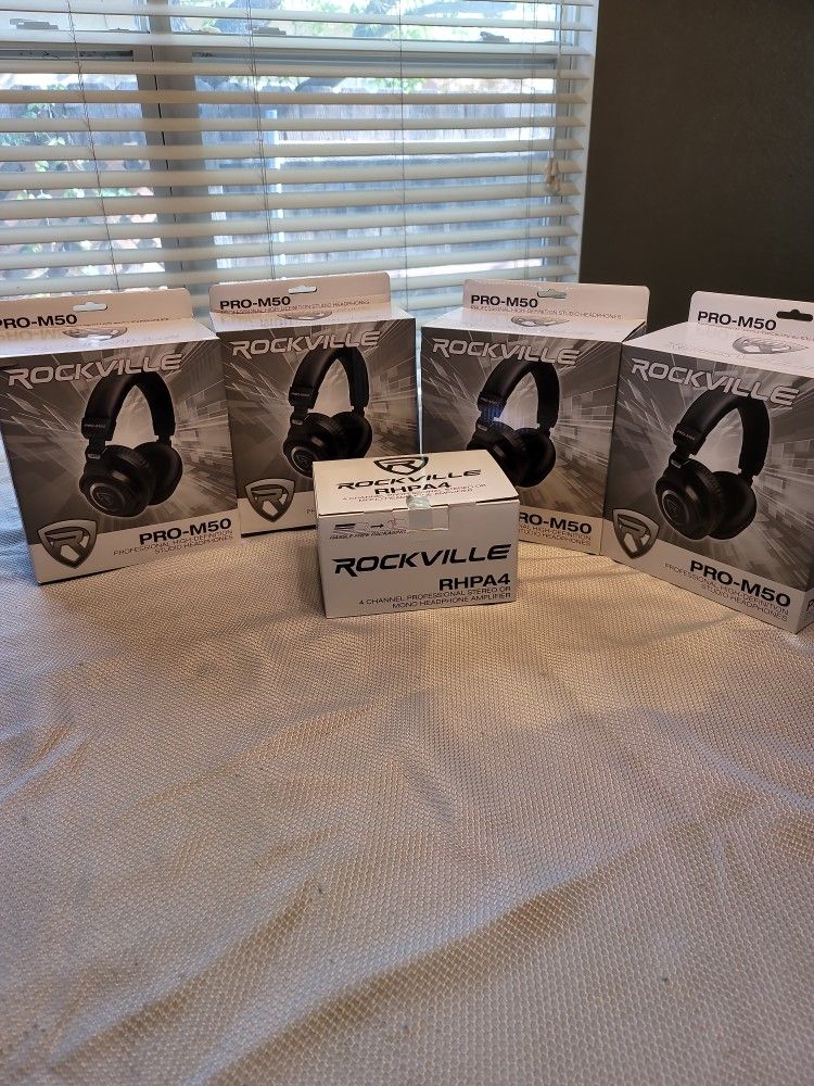 Rockville 4 Pack Studio Headphone Set