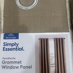 Curtains-New-Grommet Window Panel-Taupe-Home Decor