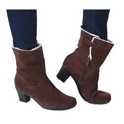 Clarks BOOTS Suede Faux Fur Size 10 wide Bendables 39385