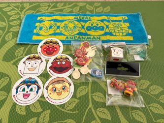 Rare Vintage New Anpanman Coasters/Hand Towel/Mini Spoons & Forks/Finger Puppet/Hair Accessory/Keychains/Mini Figure