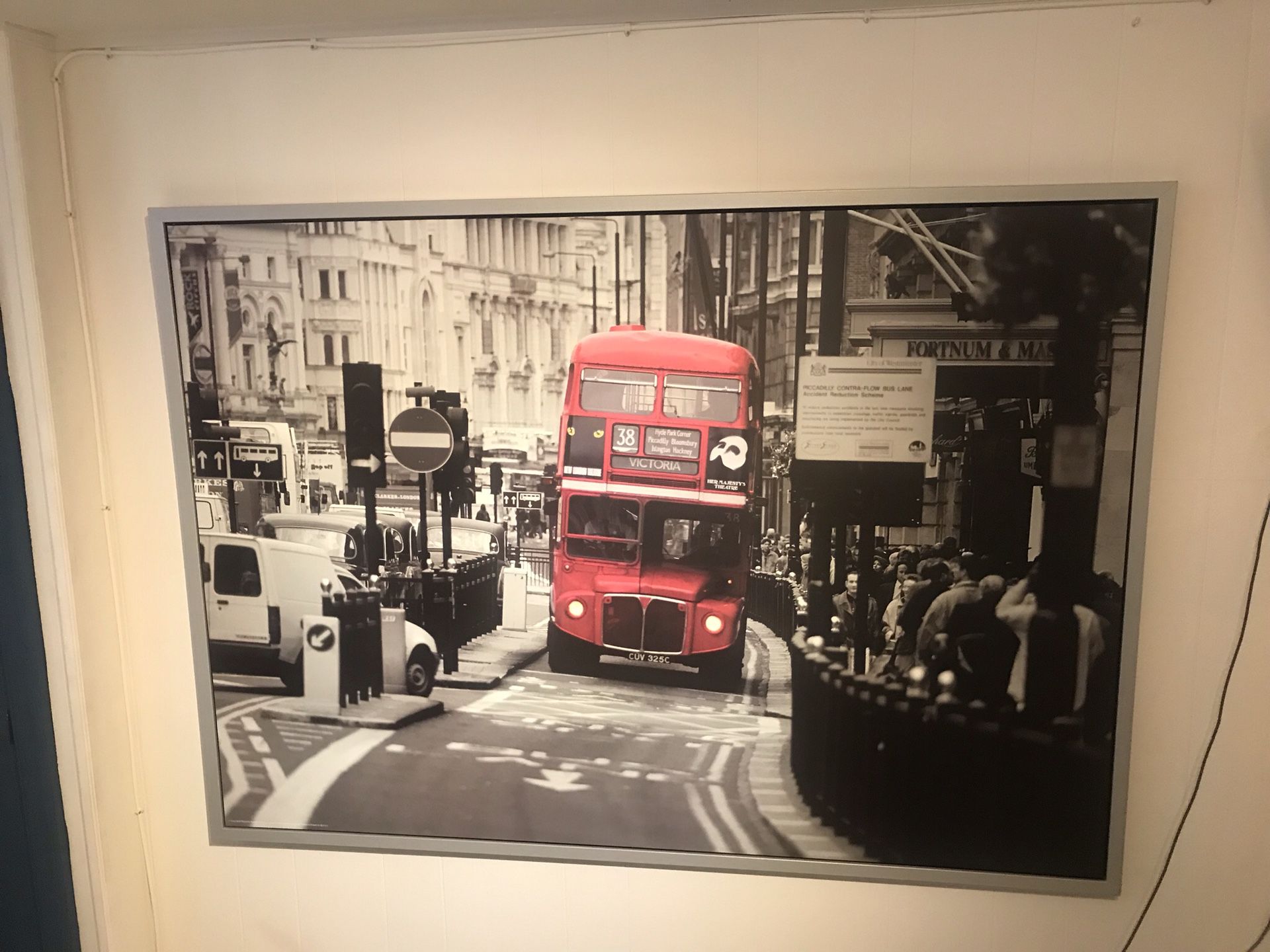 Incredible London Bus picture Framed 55x40 Inches.