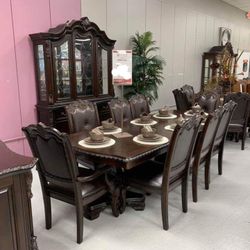 Kiera Brown Formal Dining Set / Dining table and Chairs 