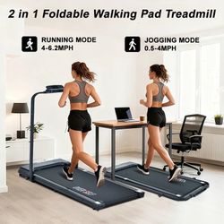 1,5,9 Different 2.5HP Walking Pad with Incline 330lbs, 3 in 1 Walking Pad Treadmill 5-Level Big LED, Under Desk Treadmill for Home,Hike/Jog/Run,Portab