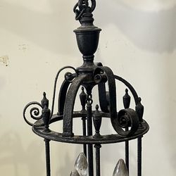 2 Black Iron Chandeliers 