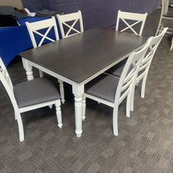 White Dining Kitchen Table Set 