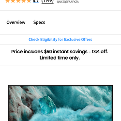 Brand New Samsung AI 43” Smart TV