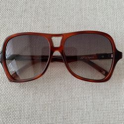 Le Specs Fortune Teller Oversized Square Brown Gradient Sunglasses Women