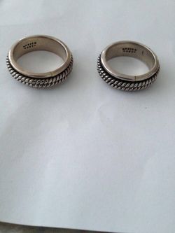 2 sterling silver rings with spinning middle size 9 & 10