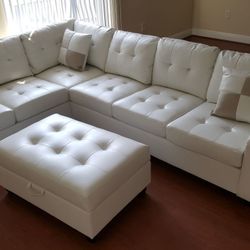 white sectional sofa new in boxes, 3 colors option black , White Or Grey , storage ottoman Not Included