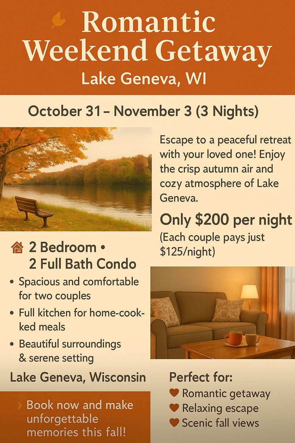 Weekend Getaway At lake Geneva WI