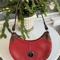 Vintage Dooney & Bourke Red Leather Hobo Purse