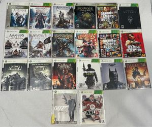 Lot Of 23 Xbox 360  Discs w/Manuals - Assassins Creed, GTA, Call of Duty, + More