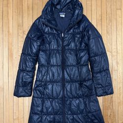Patagonia Lidia Parka Quilted Long Puffer Outdoor Coat Women’s Dark Blue Sz. S