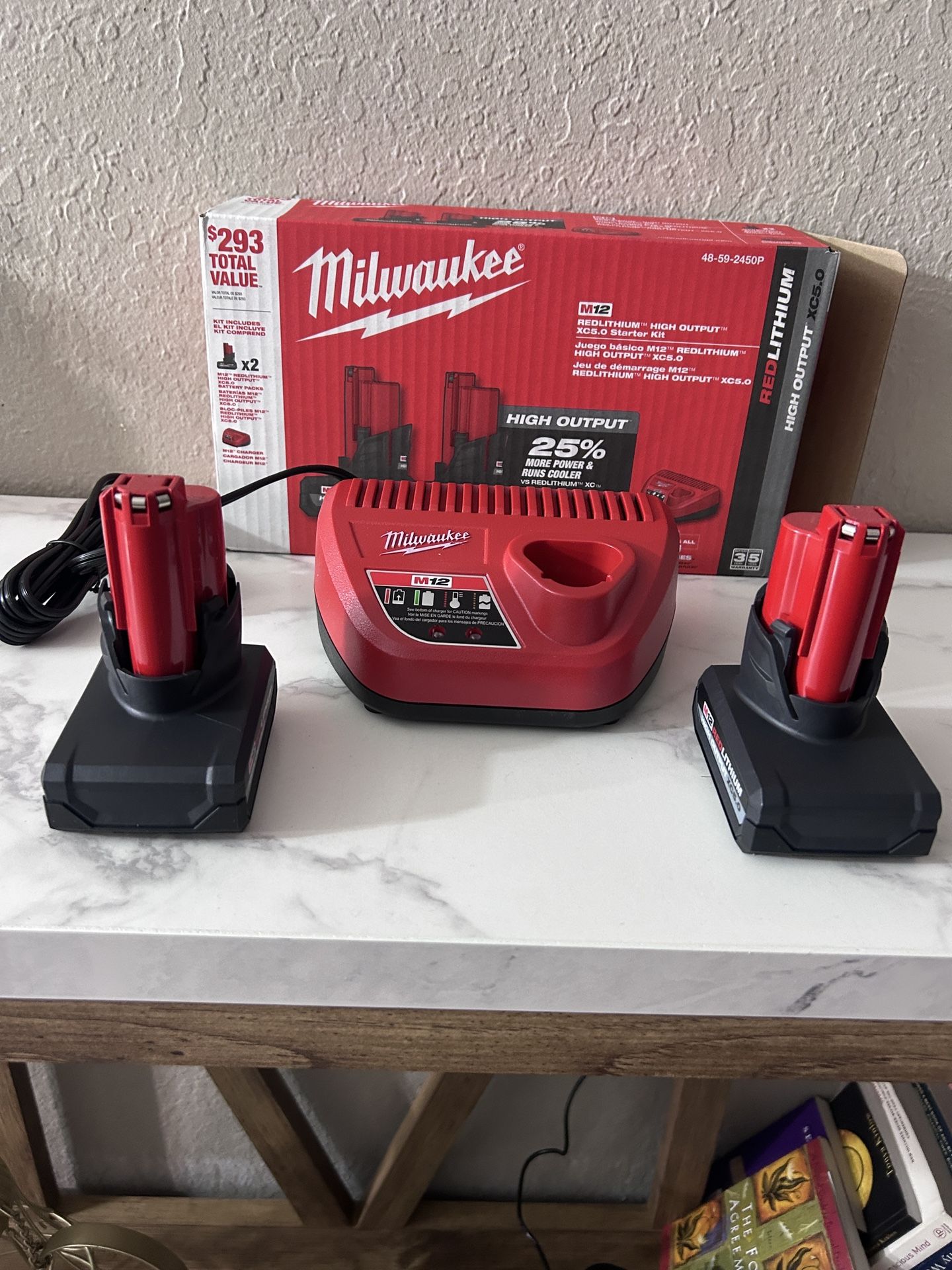 M12 12V Lithium-Ion XC High Output 5.0 Ah Battery Pack (2-Pack) Starter Kit with Charger