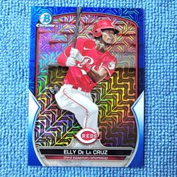 2023 Bowman Chrome ELLY DE LA CRUZ Blue Mojo 02/150 Cincinnati Reds 